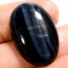 100% Natural Blue Tiger Eye Oval Shape Cabochon Gemstone 20 Ct 25X17X5mm GC42239