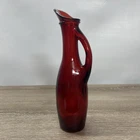 MCM Vintage Glass  7.5" Anchor Hocking Ruby Red Cruet Pitcher w/Handle