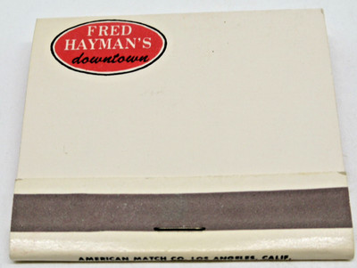 Fred Hayman's Downtown Restaurant Los Angeles California FULL Matchbook