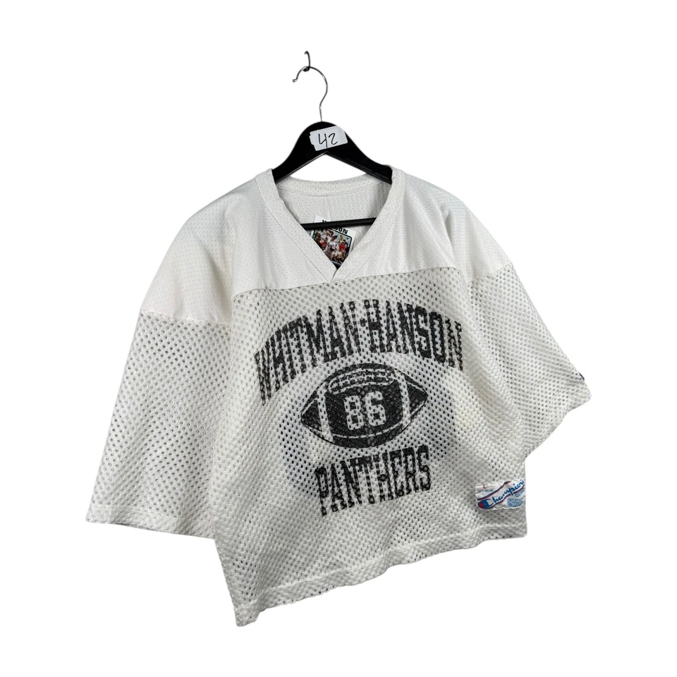 Jersey recortado vintage Whitman-Hanson Panthers Y2K blanco grande para hombre Foto 4 de 4