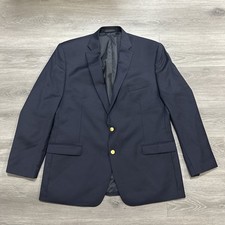 Lauren Ralph Lauren Mens Blazer Gold Button Navy Wool Sz. 48L