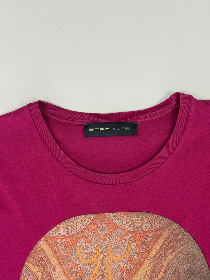 Etro Mens Print T Shirt Color Purple Size Xl | eBay