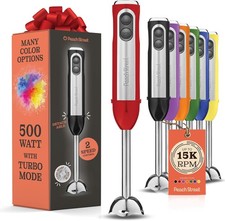 Batidora de mano de inmersión 500 W turbo de acero inoxidable batidora de varilla roja
