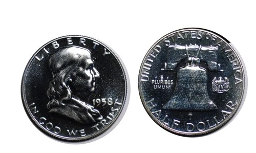 1958 Silver Proof Franklin Half Dollar - Proof Gem +  #120