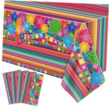 Pcs Mexican Fiesta Tablecloth Cinco De Mayo Plastic Table Cover Mexico 4