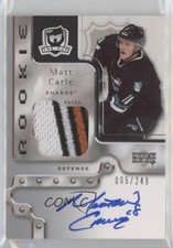 2006-07 Upper Deck The Cup Rookie 5/249 Matt Carle #153 Patch Auto c2p