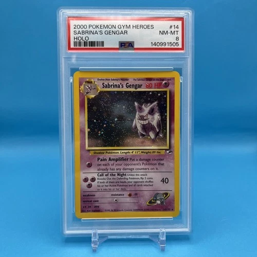 PSA 8 Sabrina's Gengar Unlimited Gym Heroes 2000 Pokemon Card 14/132 Vintage
