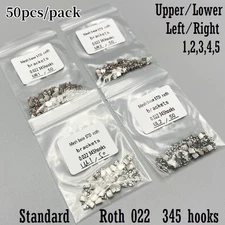 Dental Orthodontic Brackets Braces Bulk Standard Roth 022 Slot 345 Hooks Metal