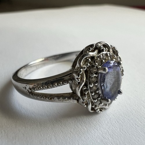 Sterling Silver Ring Marked JCB 925 Tanzanite Ring Size 10