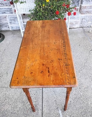 Antique Vintage Daisy Folding Sewing Work Table w/ Printed