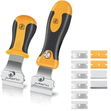 Razor Blade Scraper | 2 Handles Razor Scraper Set With Extra 12pcs Blades Hea...