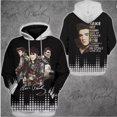 Elvis Presley Black 3D All Over Print Hoodie 3D