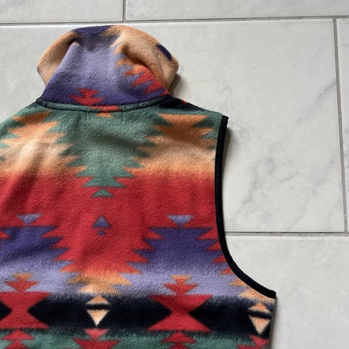 Chaps Fleece Vest Small Purple Red Womens Full Zip Aztec Polyester Golf Active - Picture 10 of 17