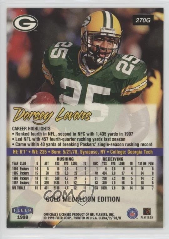1998 Ultra Gold Medallion Dorsey Levens #270G - Image 2 of 2