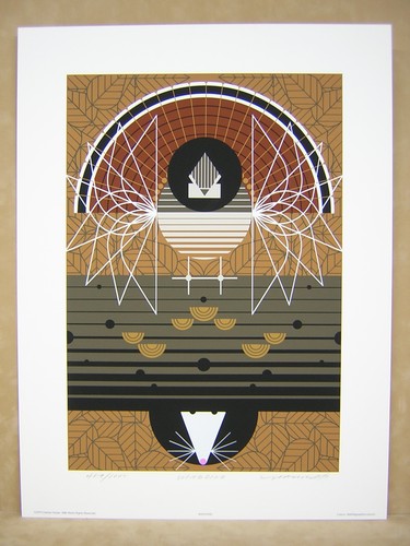 Charley Harper Wing Ding trommelndes gerafftes Auerhuhn handsignierter Serigrafie Kunstdruck