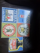 4 TILES - PEARS SOAP- SWAN INK - BRASSO POLISH- ZEBRA GRATE POLISH & HUNTLEY & P