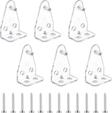 6 Pieces Hold down Bracket 1 Inch Mini Brackets for Blinds Clear Plastic Blind B
