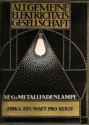   AEG Metal Filament Lamp Poster c1920s - Multiple Sizes Available