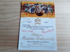 étiquette vin Mouton Rothschild 1987 wine label specimen 75cl Hans Erni