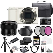 Sony ZV-E10 White Body Sony E 35mm f/1.8 OSS Lens 128GB 3 PC Filter- Kit