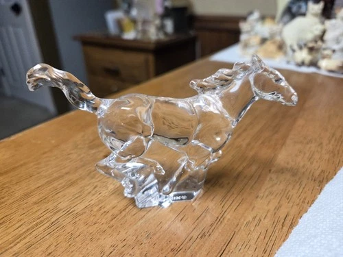 Vintage  Lenox “Morning Run” Horse full lead crystal Statue Sculpture