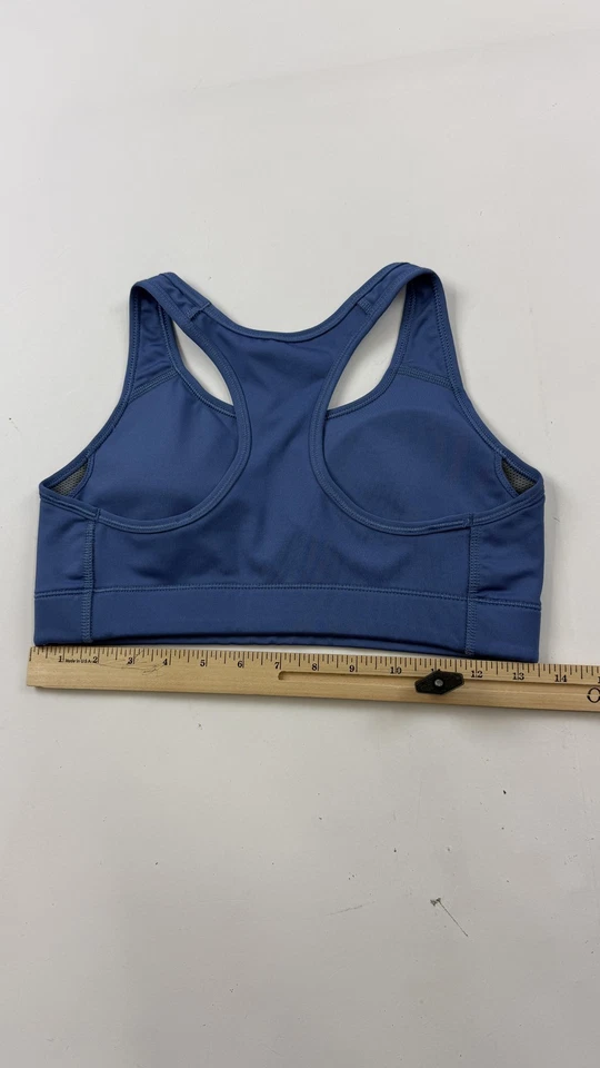 Sujetador deportivo Nike para mujer azul medio Dri-FIT Swoosh espalda deportiva entrenamiento atlético Foto 4 de 4