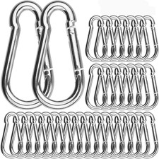 100 Pack 2 Inch Spring Snap Hook M5 Carabiner Clip Galvanized Steel 2In Small Si