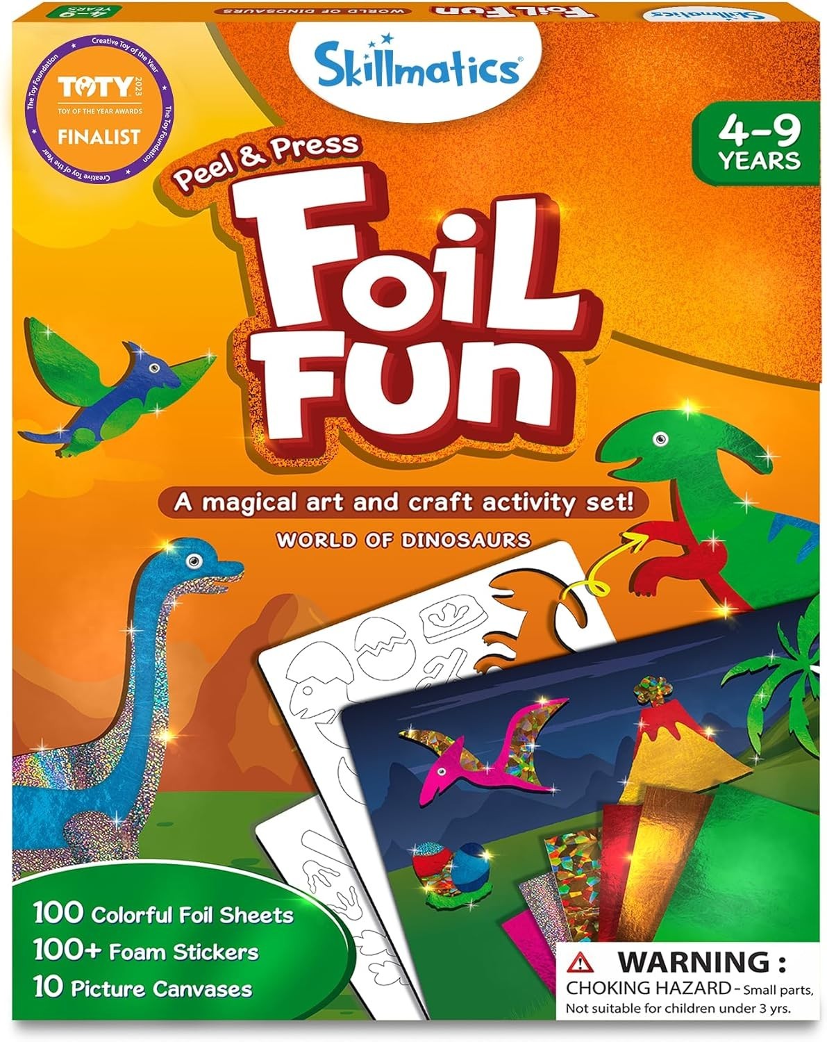 Skillmatics Foil Fun Dinosaurs No Mess Art for Kids Craft Kits and Supplies