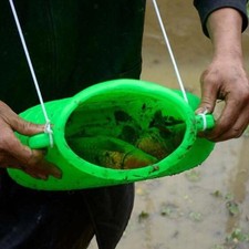 Fishing Bucket Fishing Basket Large Capacity with Strap Lightweight Portable