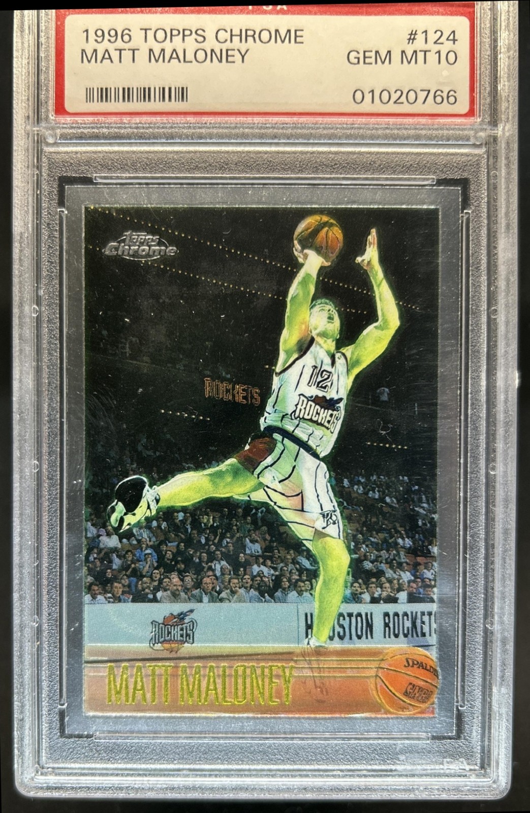 1996-97 Topps Chrome Matt Maloney Rookie RC #124 Rockets PSA 10 GEM MINT