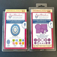 Spellbinders Ovals  Circles Imperial Gold LOT of 2 Sets Metal Cutting Dies
