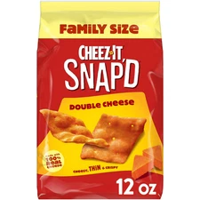 Cheez-It Snap'd Double Cheese Cracker Chips, Thin Crisps Snack, 12 oz Bag