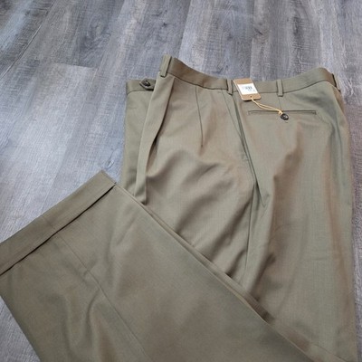 NWT New JB BRITCHES Italy Men's 44 X 31 Dress Pants Pleat Cuff Winston Tobacco