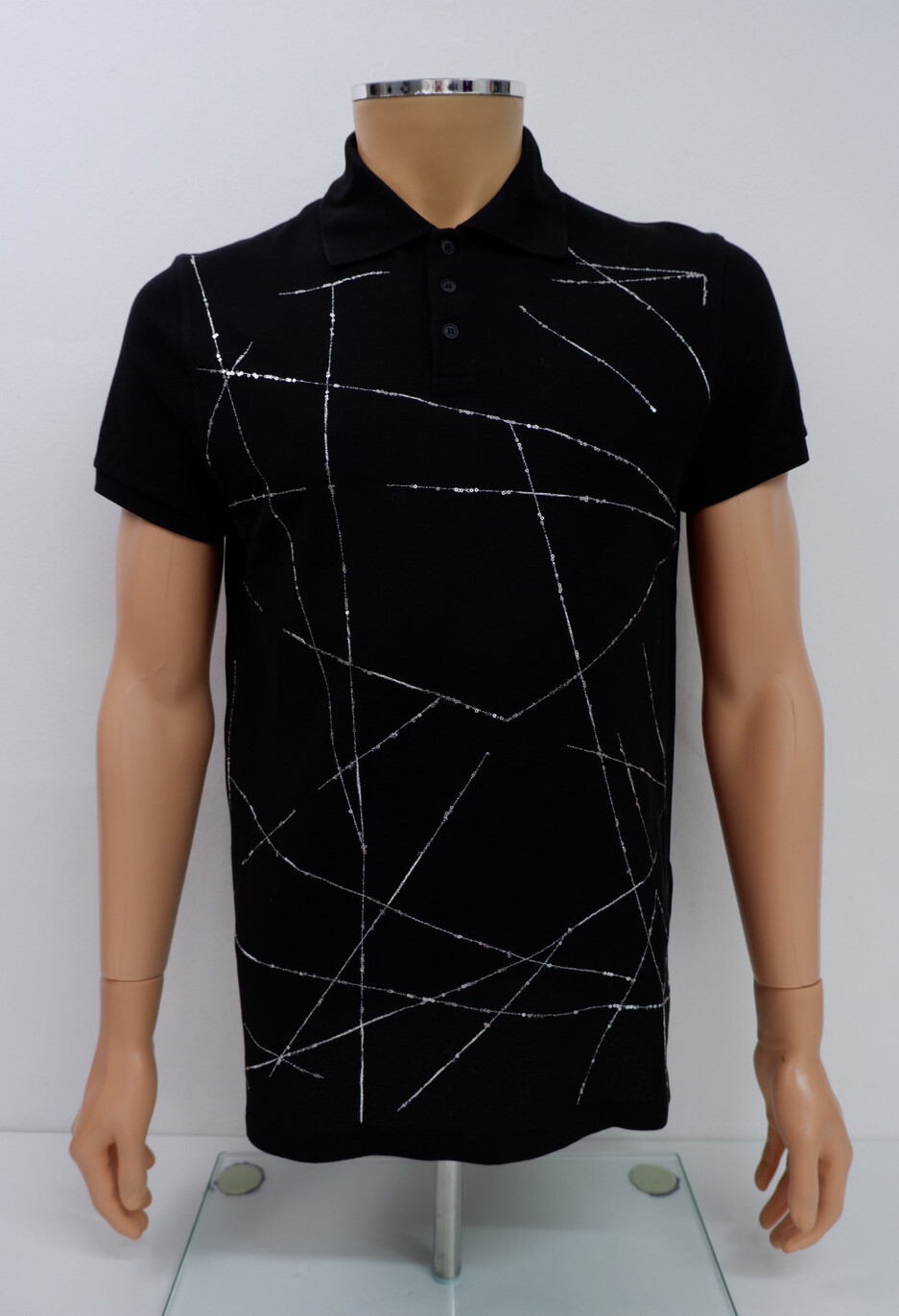 Polo top da uomo Saint Laurent YSL taglia M nera maniche corte in perfette condizioni