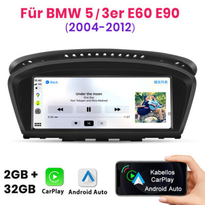 CarPlay Android 13 Für BMW 5er E60 E61 E90 E91 CCC CIC Autoradio GPS Navi WIFI