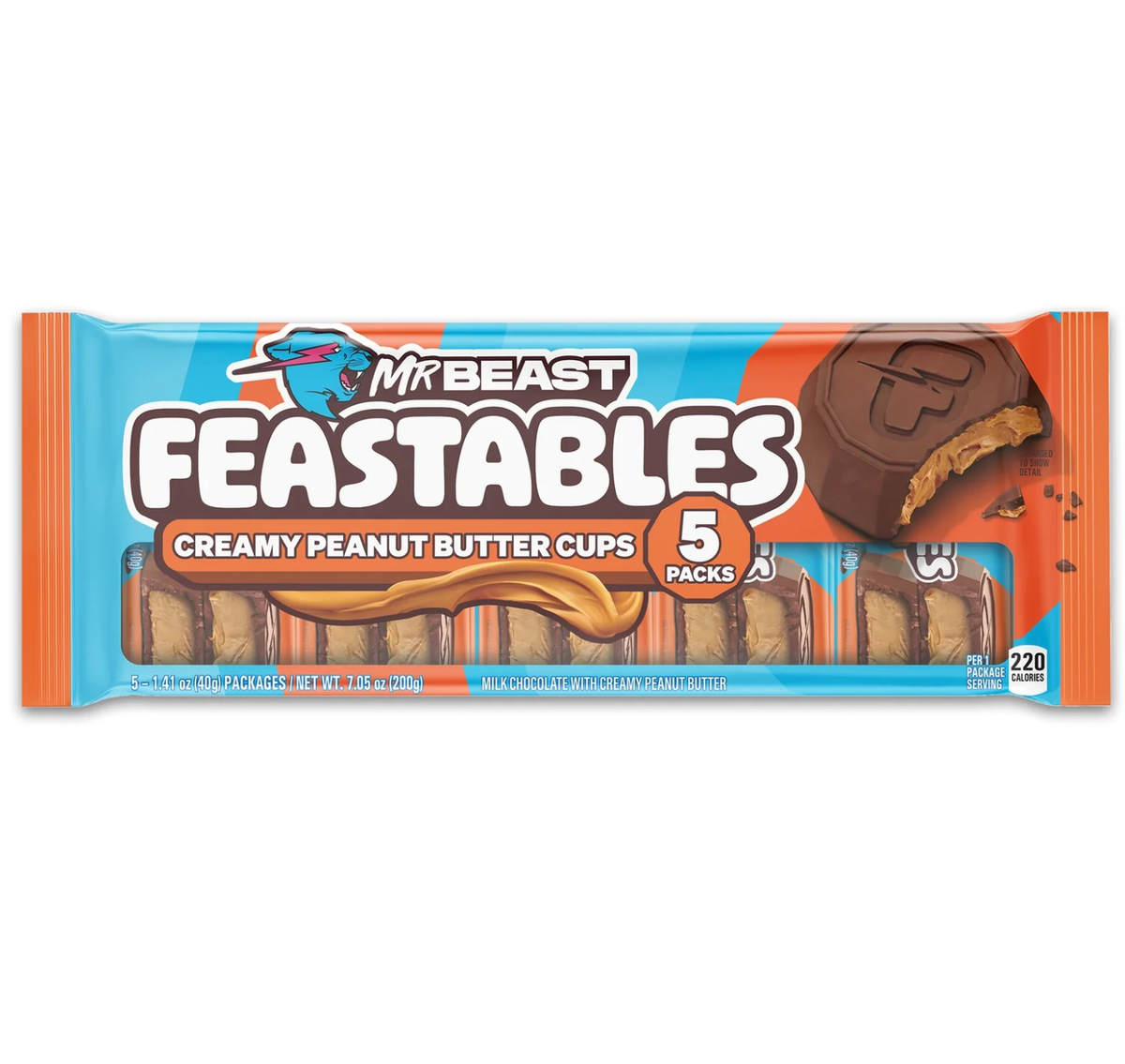 MrBeast Creamy Peanut Butter Cups 5 Pack USA Import Feastables | eBay