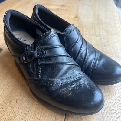 Earth Origins Marietta Mavis Womens Black Leather Clogs Booties Shoes Size 
