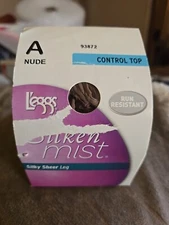 Leggs Silken Mist Silky Sheer Control Top Pantyhose Size A Nude 93872 - F3