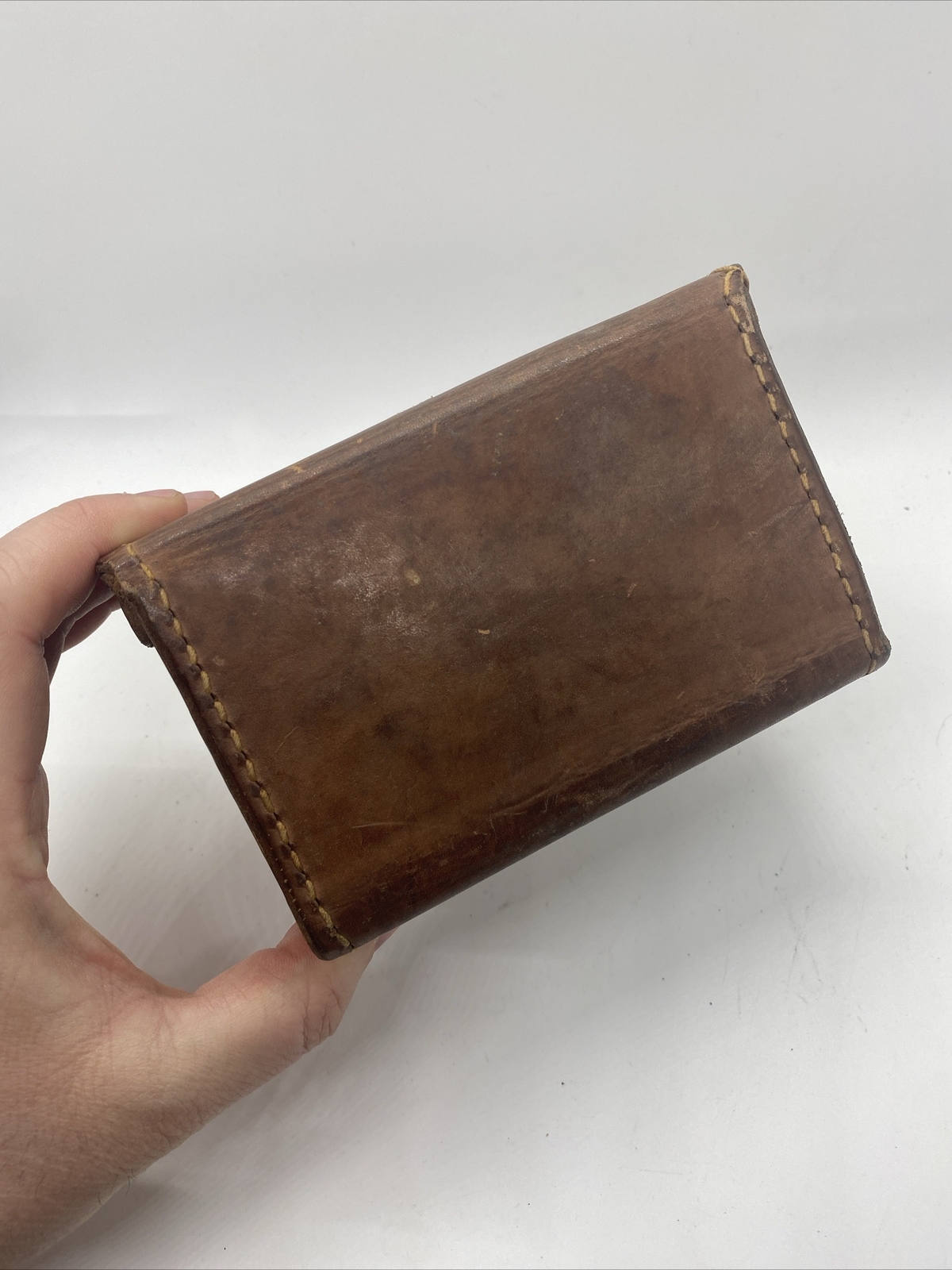 Named WWII WW2 US Boyt Leather Shell Ammo Case Pouch Marked, Boyt 643