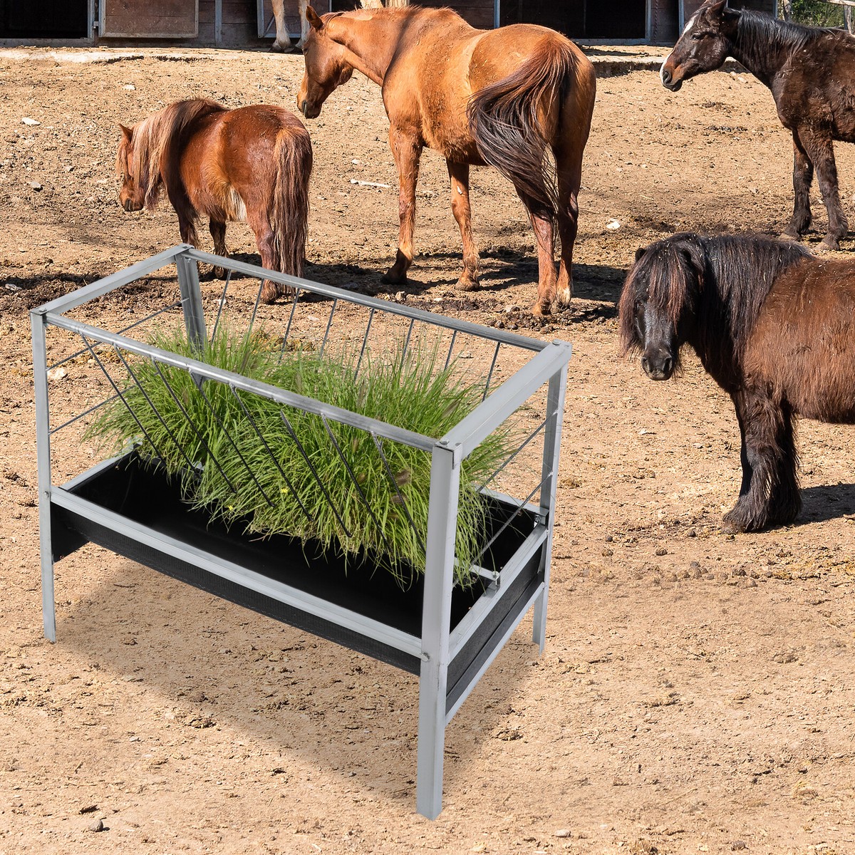 Tractor Supply Goat Feeders Livestock Feed Trough 2-in-1 Grain