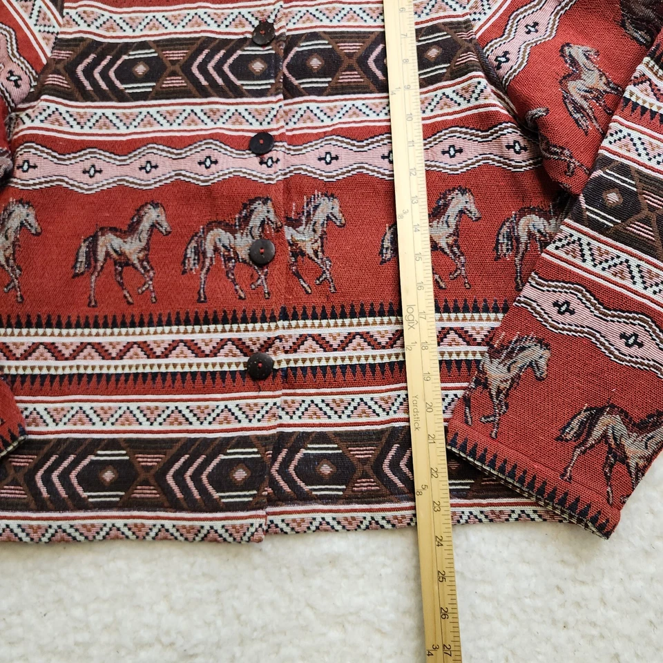 Chaqueta Blazer New Direction Lg Southwestern Horses Equestrian Tapestry Canyon Foto 2 de 4