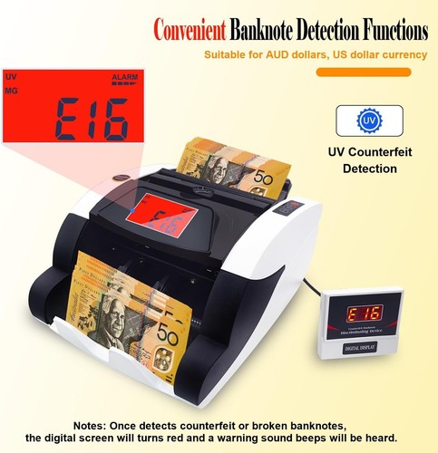 Money Counting Machine, Australian Money Counter Automatic Bill Counter Cash Cou - Picture 6 of 9