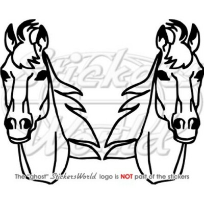 HORSE RIDING PONY RACEHORSE 200mm Vinyl Stickers 22 COLOURS x2