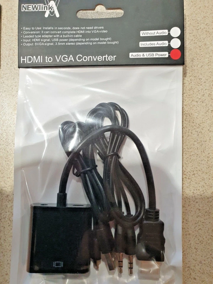 JOB LOT QTY 4 HDMI Male To VGA Female Adapter Converter With Audio for PC TV MON - Image 2 of 4