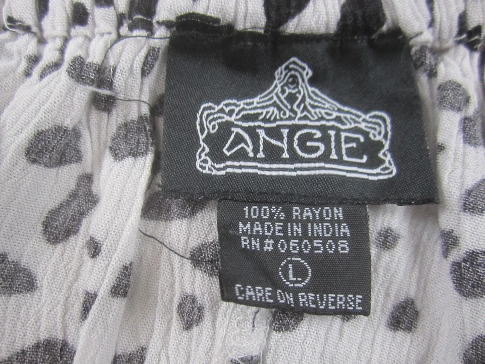 Blusa Angie Para Mujer Grande Blanca Negra Punteada Recortada Top Manga Larga Informal Foto 3 de 4