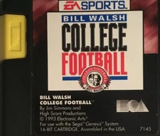 Bill Walsh College Football (Sega Genesis, 1993) 16 Bit Cartridge Only