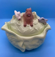 Holland Mold Cabbage Bowl Lettuce Bunny With Lid