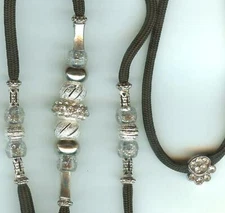 NEW!! CUSTOM BEADED DOG SHOW LEAD LEASH - SNAPLEAD - BLACK