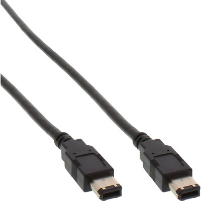 InLine  FireWire Kabel   IEEE1394 6pol Stecker / Stecker, schwarz  1m