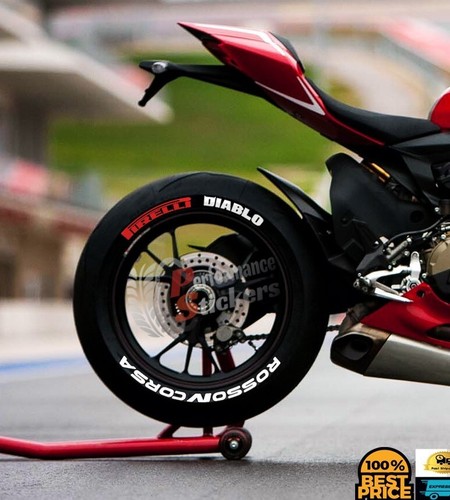 Letras de neumáticos para Rosso Corsa calcomanía de neumáticos pegatina JUEGO DE MOTOCICLETA 0,75" envío rápido - Imagen 2 de 5
